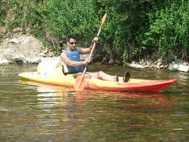  Sailing in an individual canoe in the Sella 